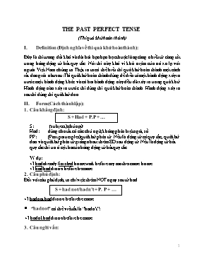 Lý thuyết Thì quá khứ hoàn thành